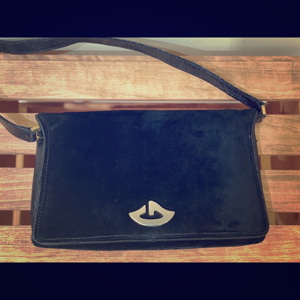 Gucci Black Suede Flap Bag